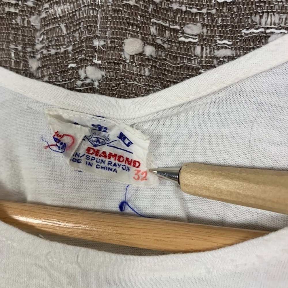 Vtg 80s Amnesty International Shirt Diamond Spun Rayon Single Stitch White 32 - Picture 6 of 8